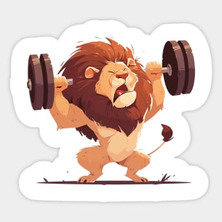 lion deadlift Sticker